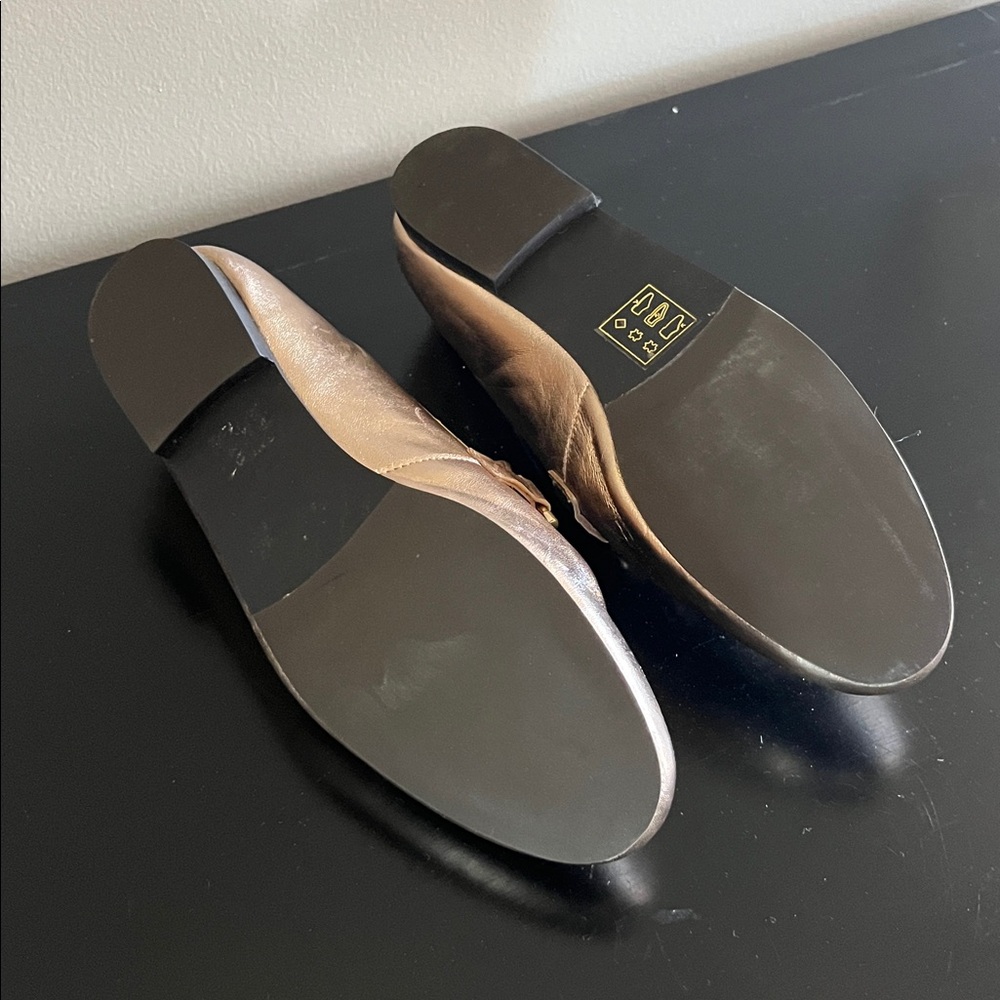 Kurt Geiger Metallic Gold Slip-On Loafers - Picture 6 of 8